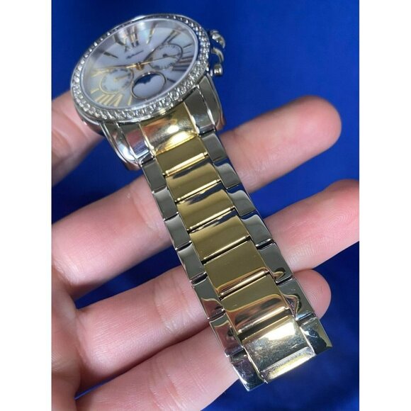 Private Label MOP Dial 39MM Moon-Phase Triple Register Two Tone Watch! 167 - Picture 7 of 16